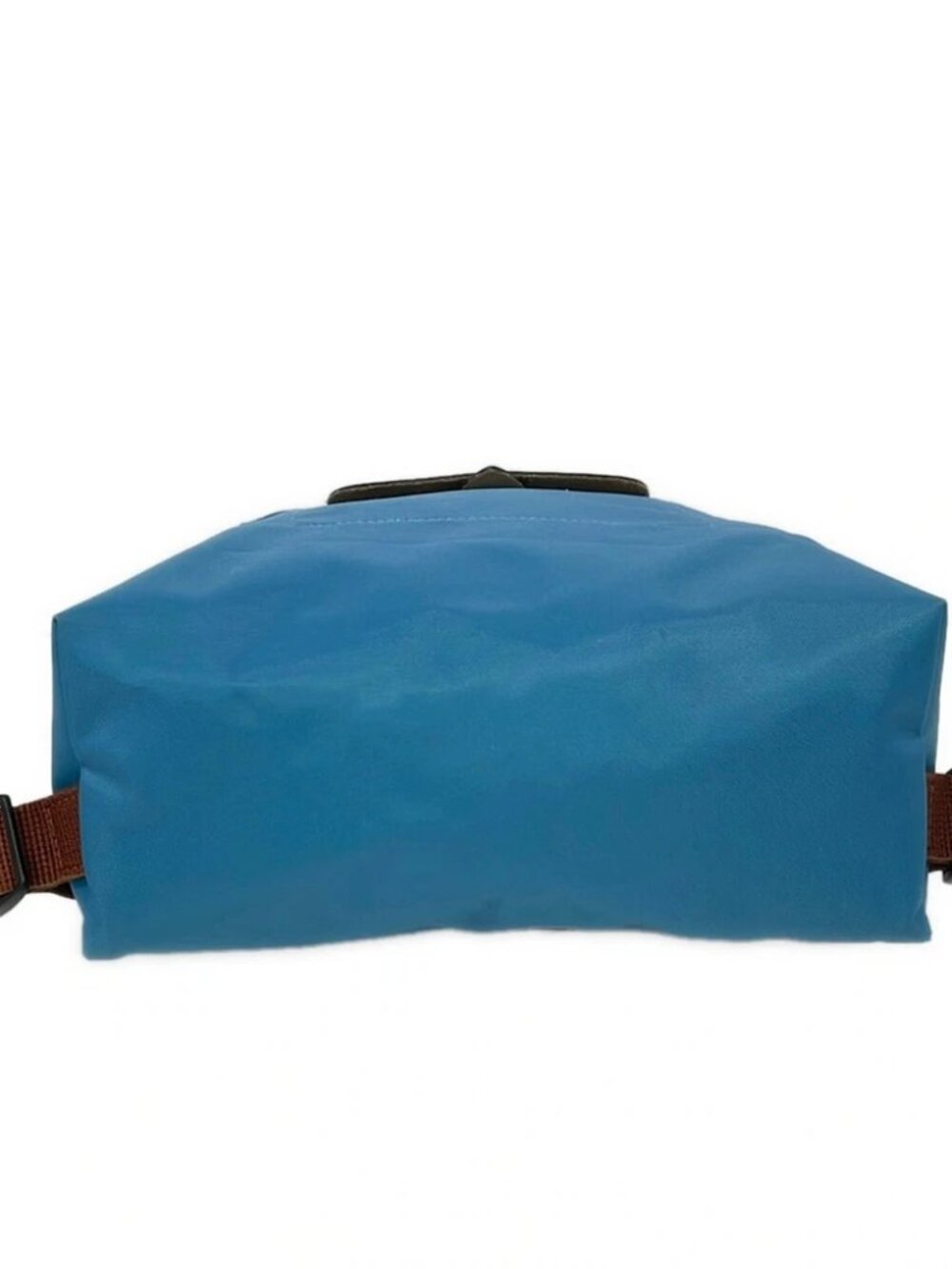 LONGCHAMP Le Preage Original Blue Dark Brown Nylon Leather Backpack - Picture 5 of 9